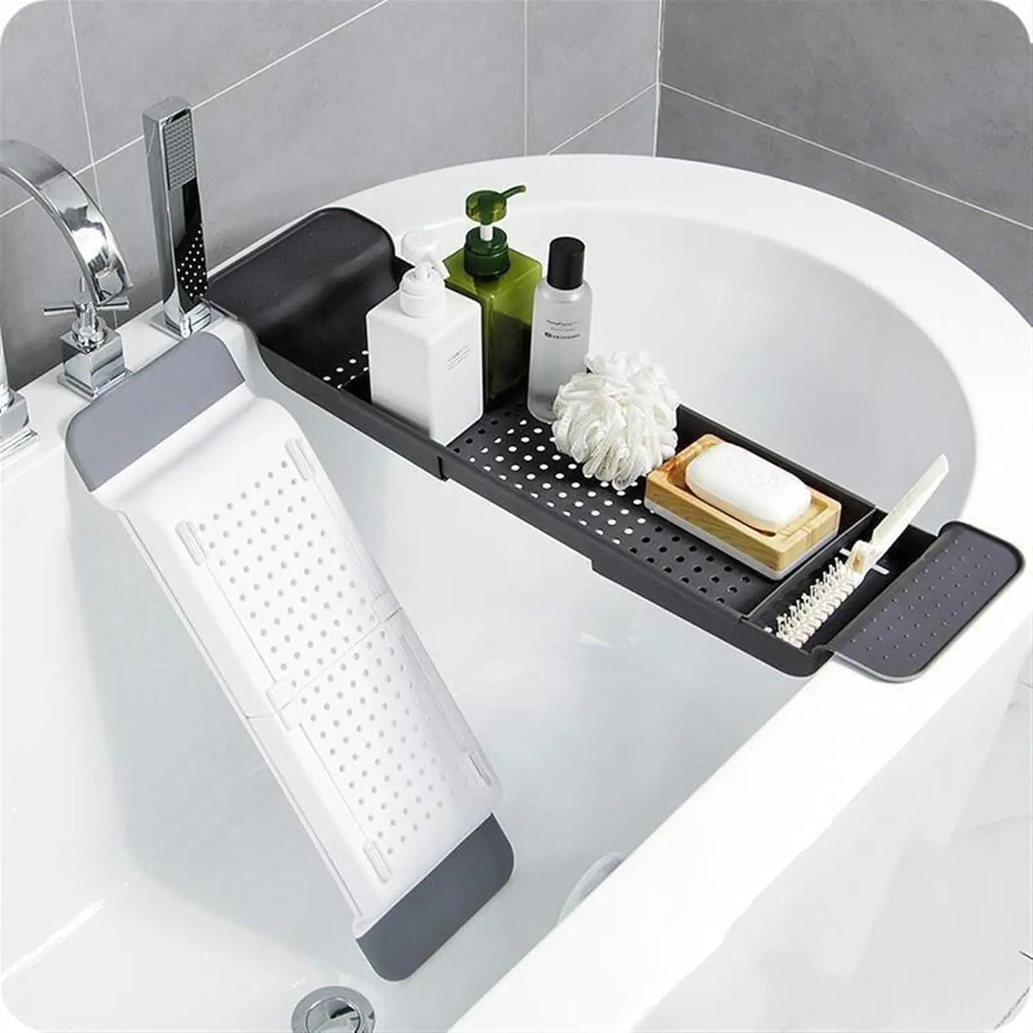 バスタブキャディートレイ、伸縮式バスルームシェルフ、バスタブ - Bath Caddy Tray のレビューと価格