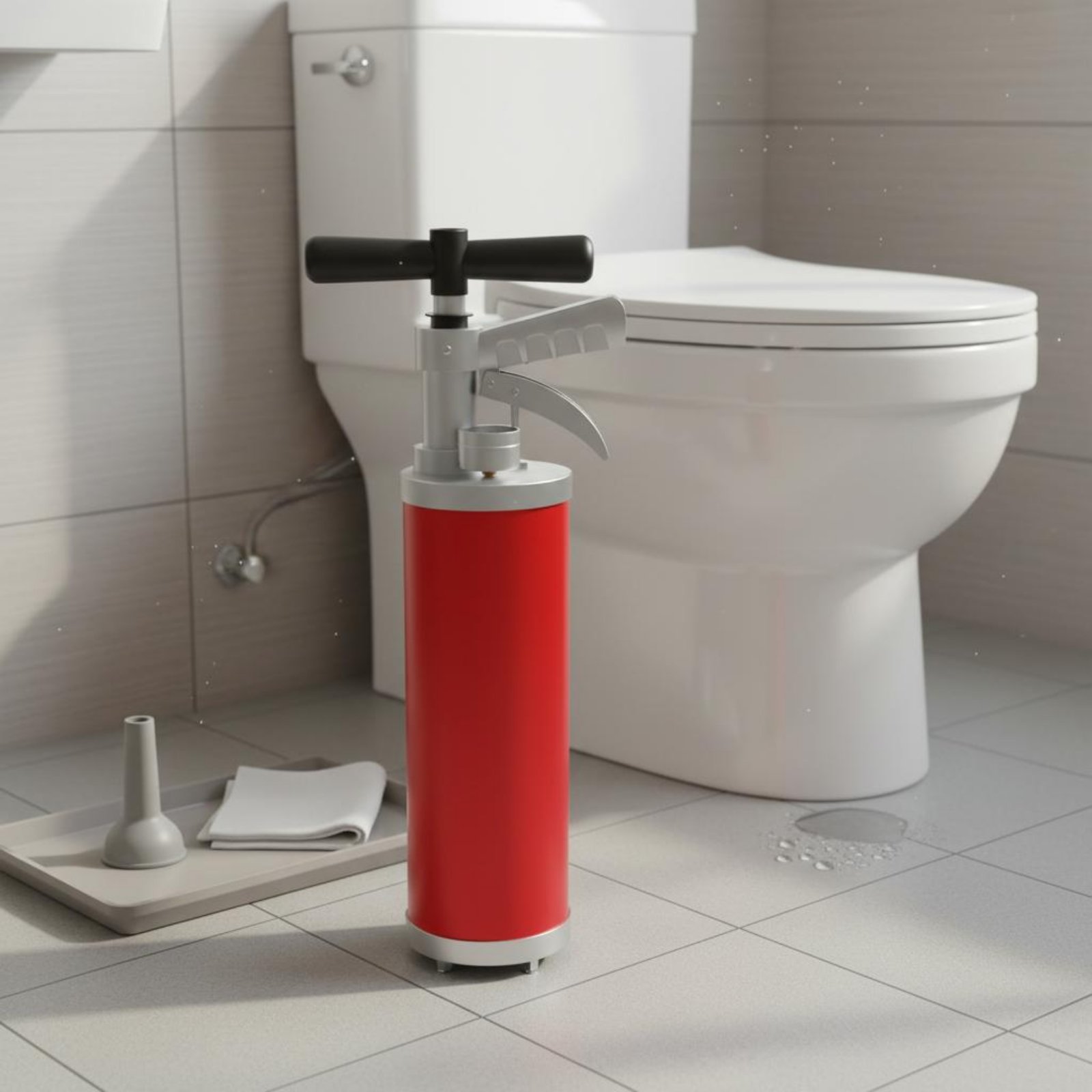 空気圧排水溝詰まり解消器、速攻詰まり解消トイレプランジャーポ - Home Bathroom Pressure Pump のレビューと価格