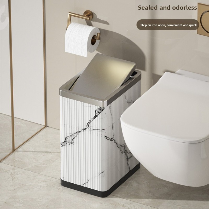 おしゃれな浴室用ゴミ箱、スリム隙間ゴミ箱（蓋付き）、キッチン - Home Goods Bathroom Decor のレビューと価格