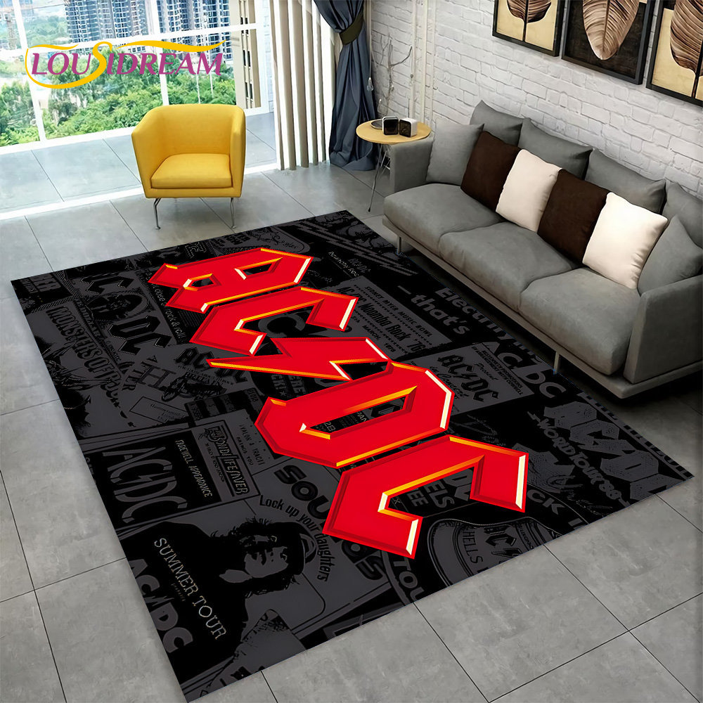 AC/DC ロックバンドエリアラグ 大型、カーペットラグ 家 - Home Bathroom Floor Mats のレビューと価格