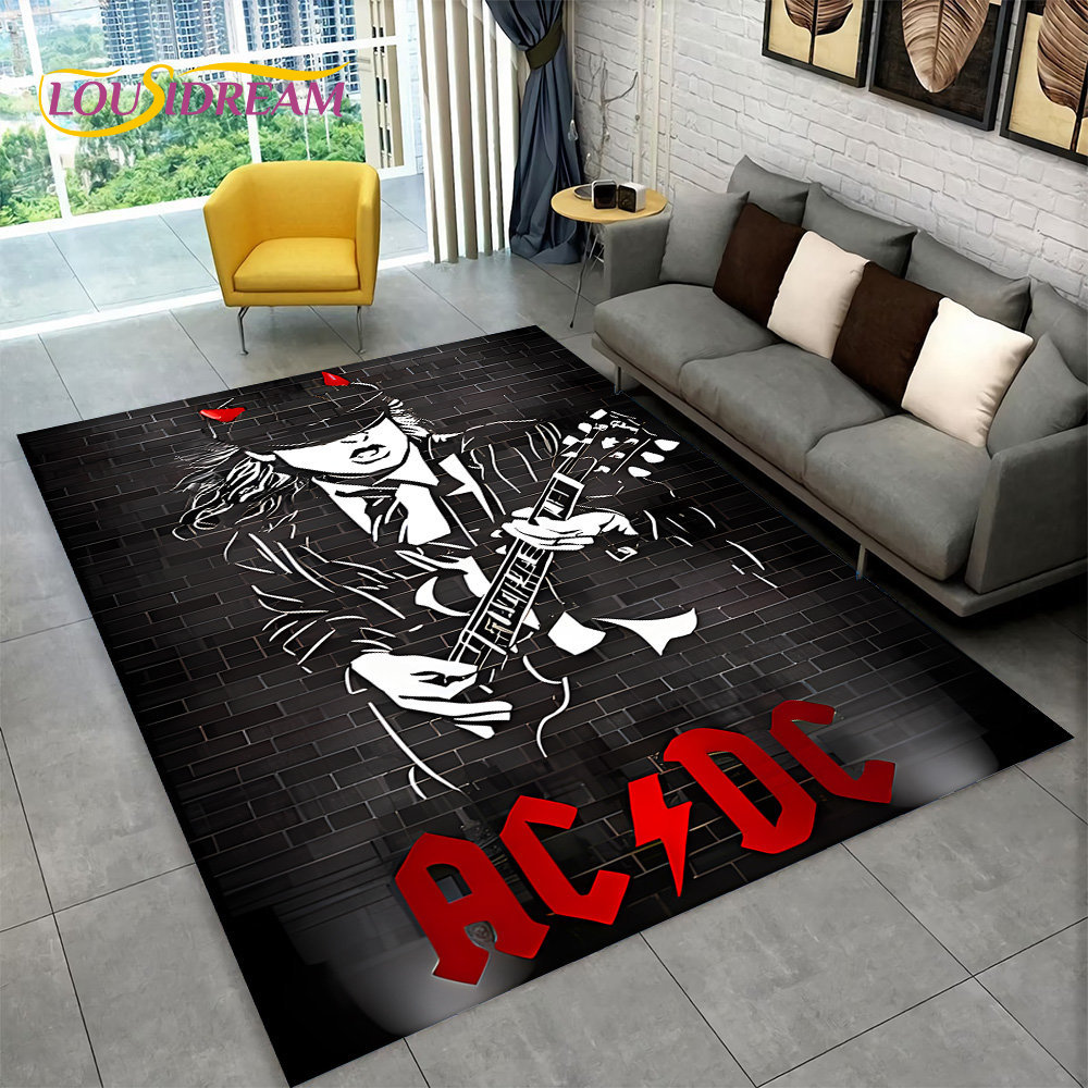 AC/DC ロックバンドエリアラグ 大型、カーペットラグ 家 - Home Bathroom Floor Mats のレビューと価格