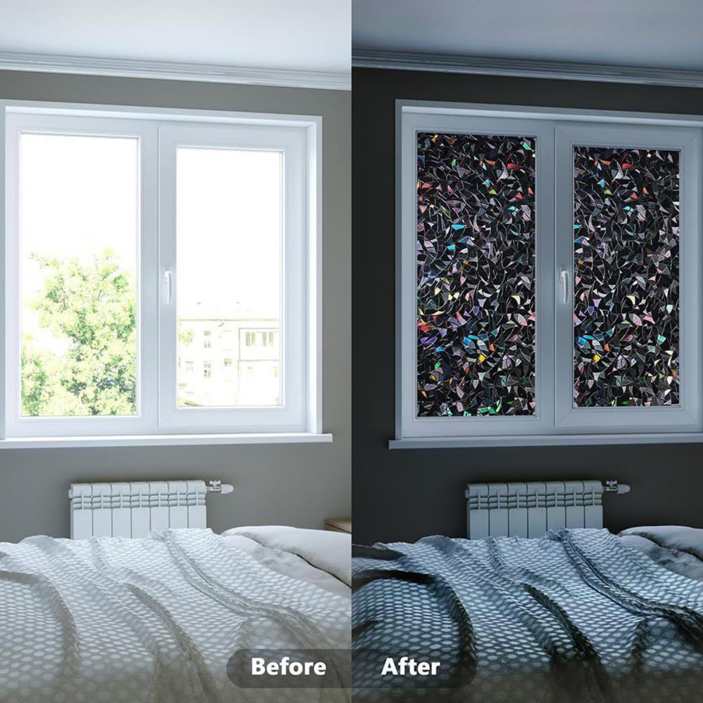 黒の3Dレインボーウィンドウ遮光フィルム,日焼け止め,ブライ - Home Bathroom Window Tint のレビューと価格