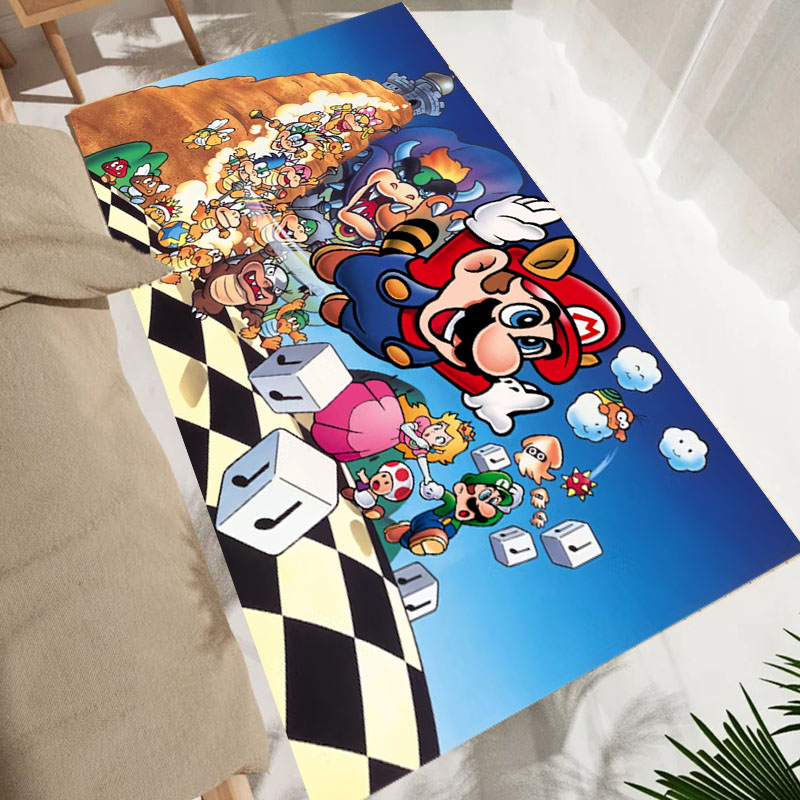 漫画S-スーパーマリオブラザーズゲームラグエリアカーペット、 - Home Bathroom Floor Mats のレビューと価格