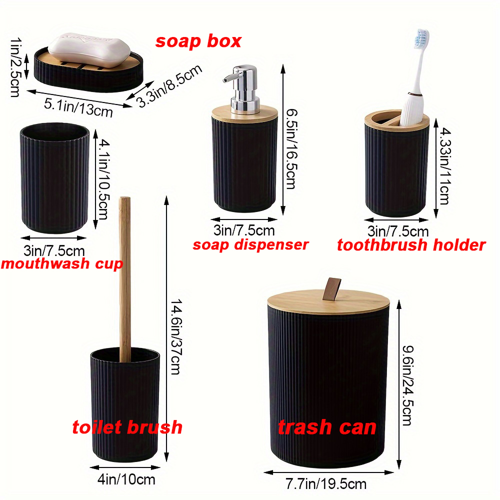 6 個のバスルームアクセサリーソープディスペンサーボックスト - Zara Home Bathroom Set のレビューと価格