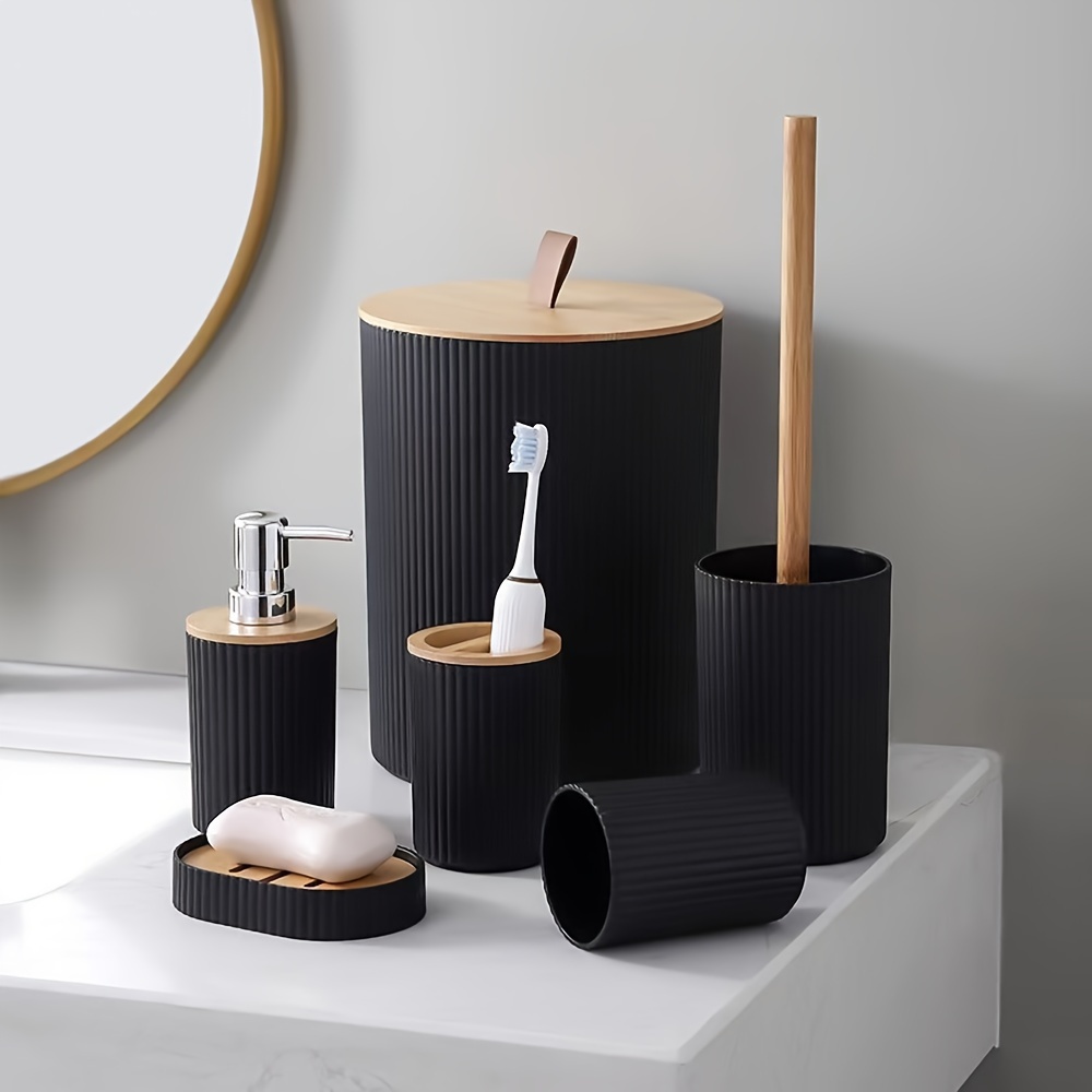 6 個のバスルームアクセサリーソープディスペンサーボックスト - Zara Home Bathroom Set のレビューと価格