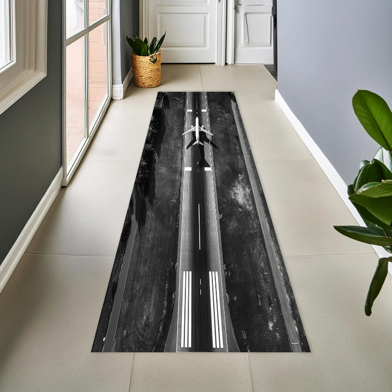 空港滑走路ジェット機航空テーマのフェルト製ランナーラグ滑り止 - Jet Home Bathroom Mats のレビューと価格