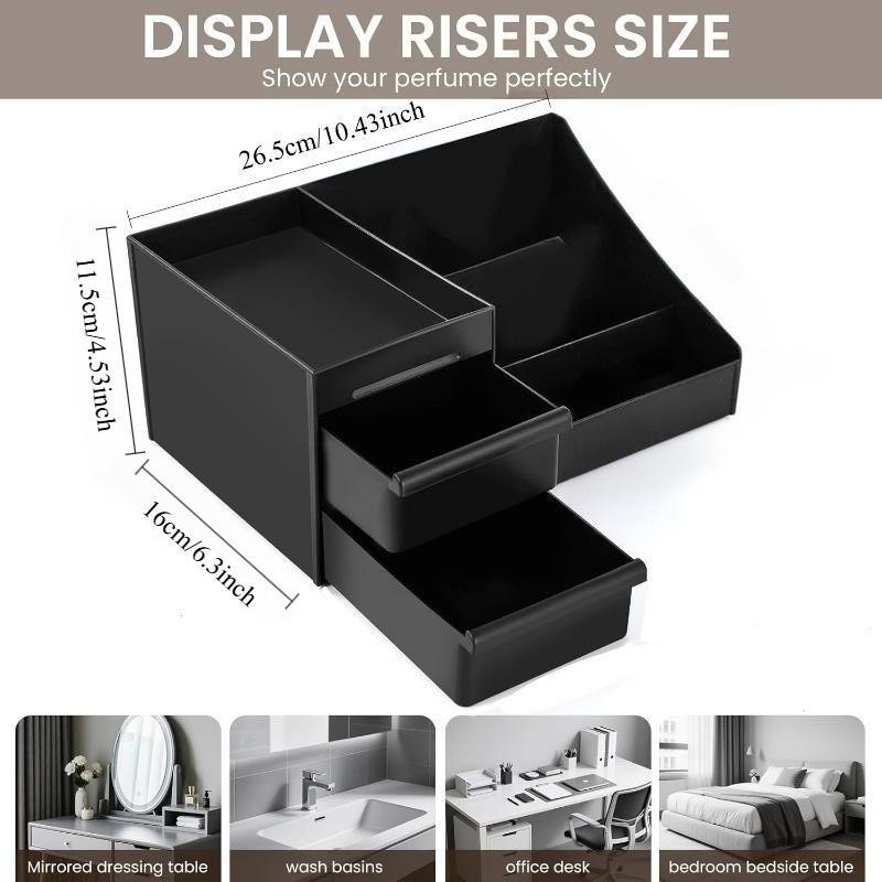 黒のスキンケアオーガナイザー（引き出し付き）、大容量、化粧台 - Bath Caddy Tray のレビューと価格