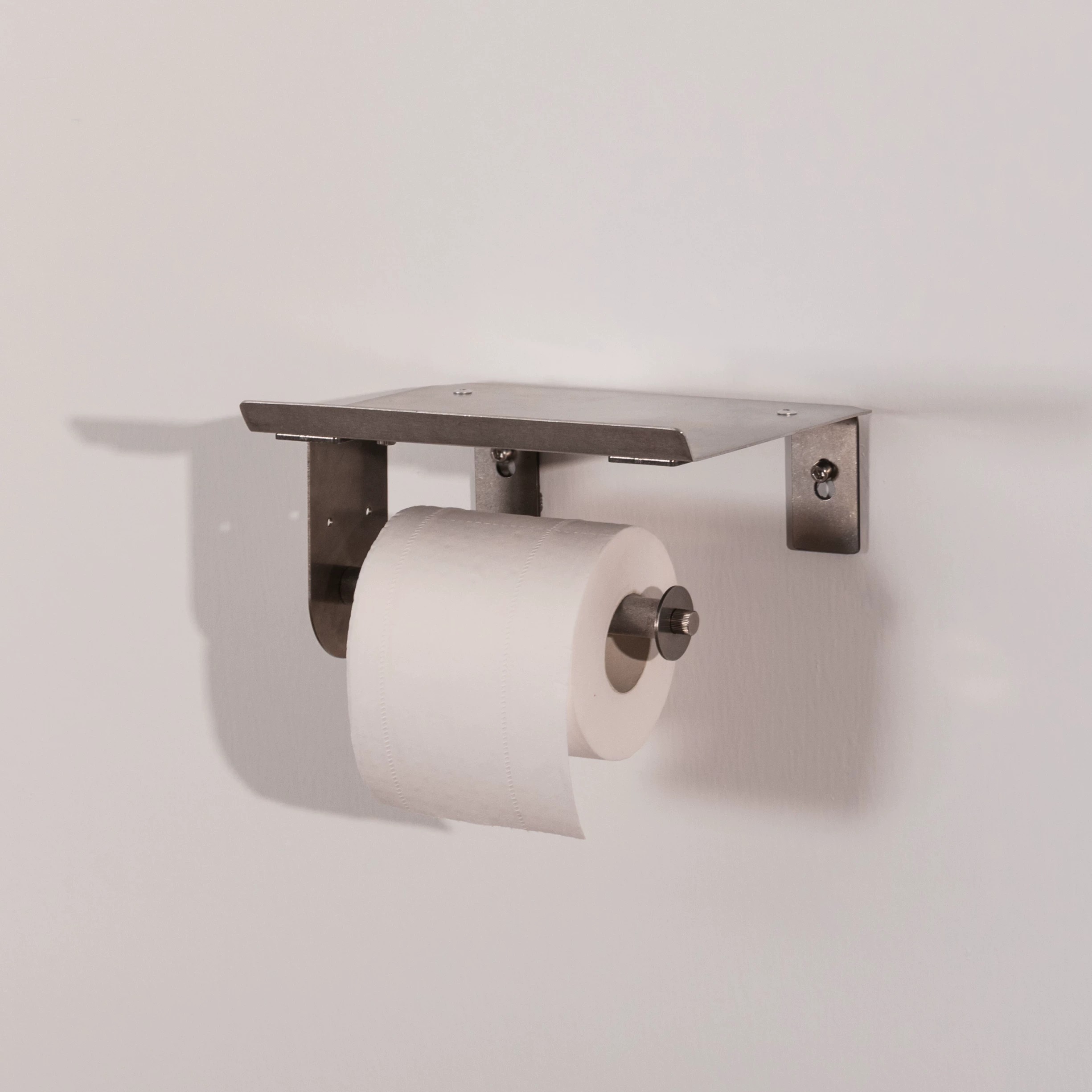 ミニマリスト壁掛けペーパータオルホルダー棚付きステンレススチ - Home Bathroom Paper Towel Holder のレビューと価格