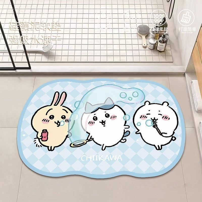 アニメちいかわハチワレうさぎ珪藻泥バスルームフロアマット滑り - Home Goods Bathroom Accessories のレビューと価格