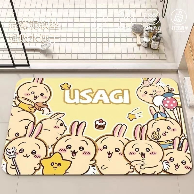 アニメちいかわハチワレうさぎ珪藻泥バスルームフロアマット滑り - Home Goods Bathroom Accessories のレビューと価格