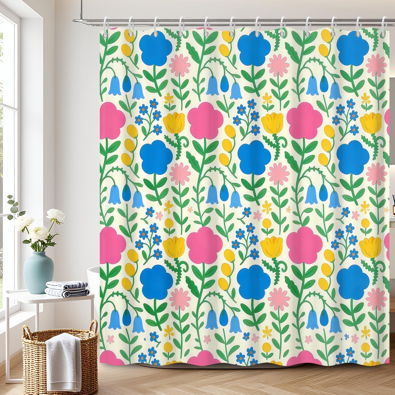 ボヘミアン花柄プリントシャワーカーテン防水ポリエステル浴室装 - Home Goods Bathroom Decor のレビューと価格