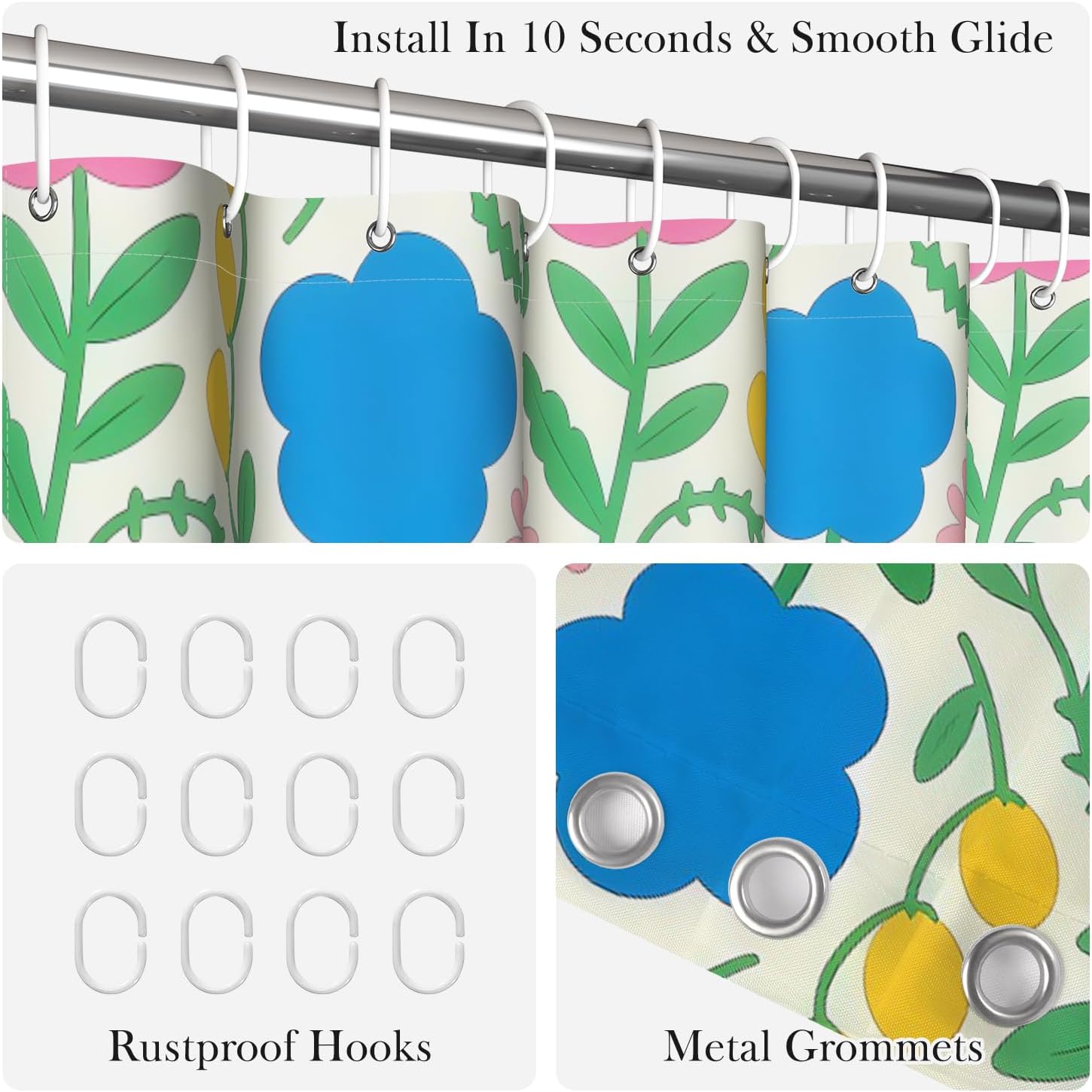 ボヘミアン花柄プリントシャワーカーテン防水ポリエステル浴室装 - Home Goods Bathroom Decor のレビューと価格