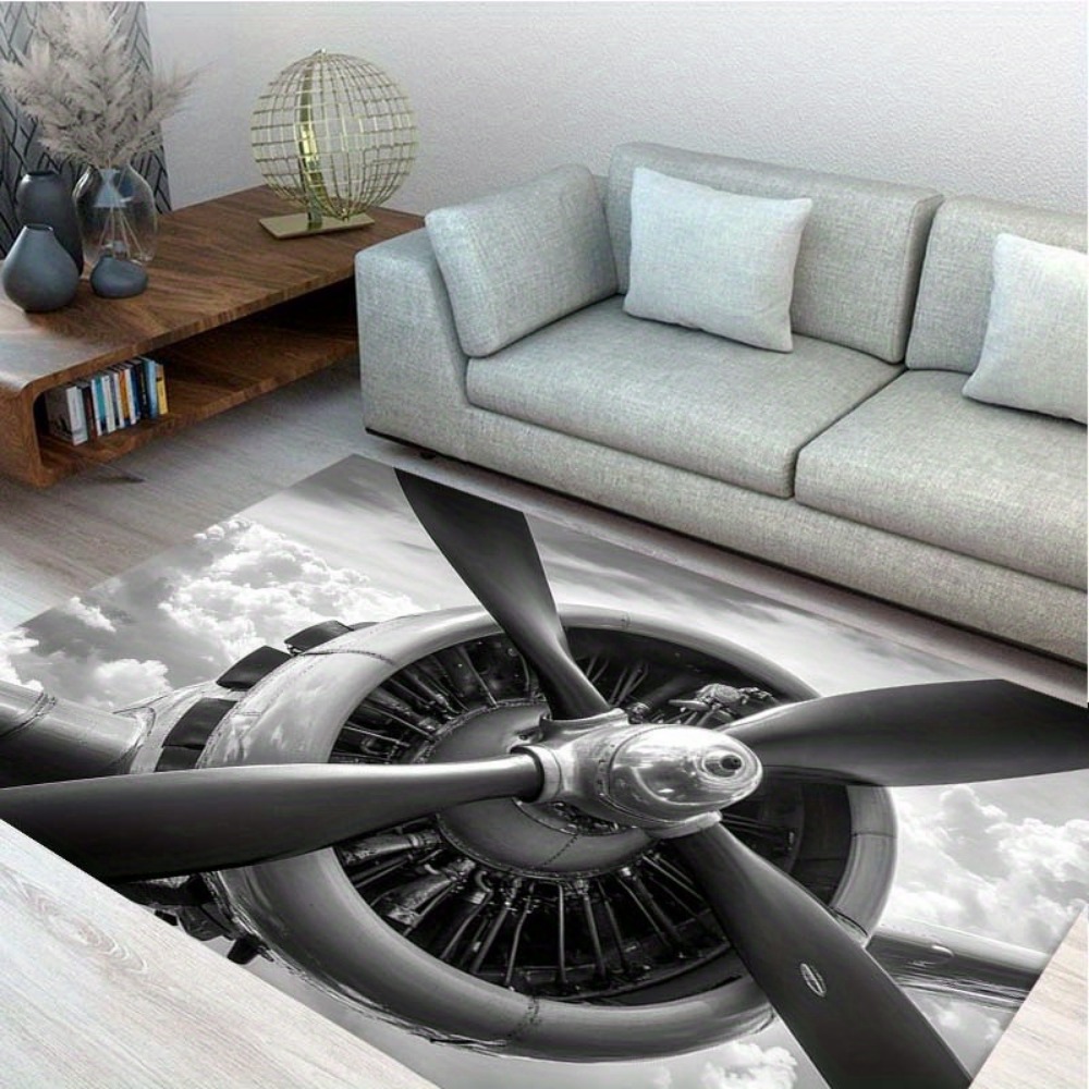 航空にインスパイアされたジェットエンジンプロペラフロアマット - Jet Home Bathroom Mats のレビューと価格