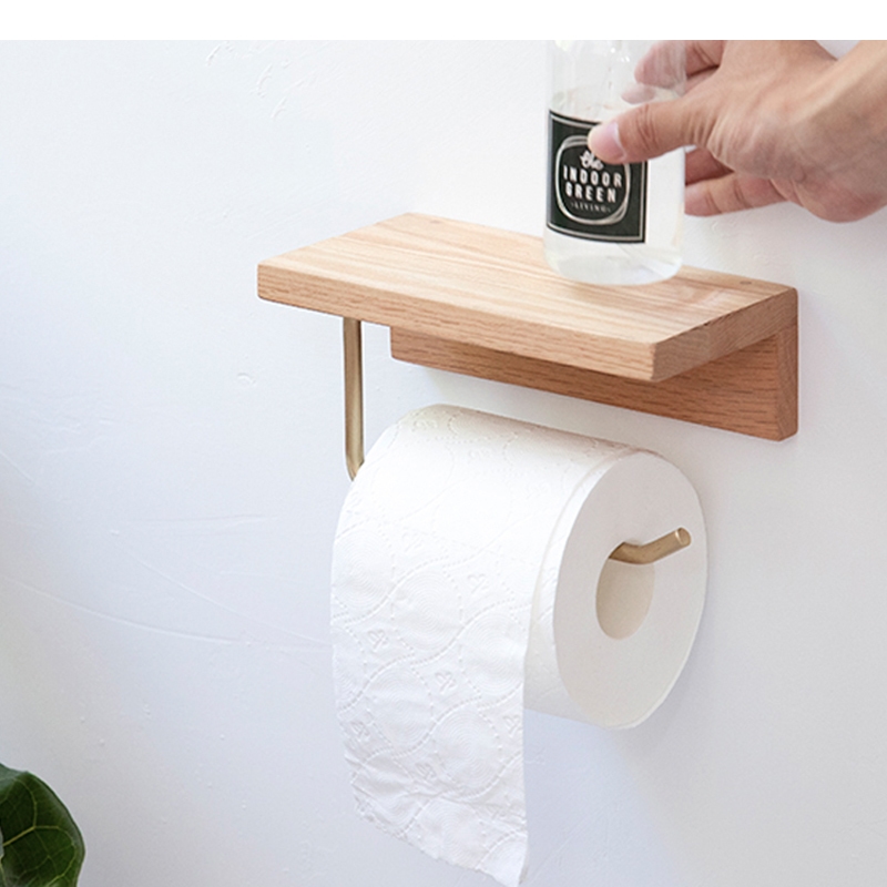 木製ティッシュホルダーロールペーパータオル収納容器ホーム壁掛 - Home Bathroom Paper Towel Holder のレビューと価格