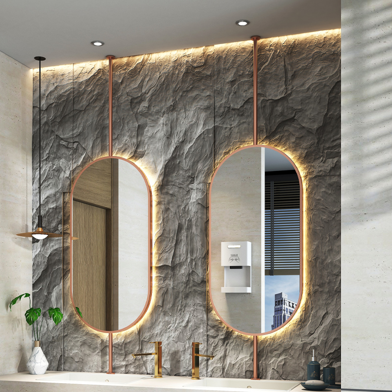 サイズ60x90cm天井楕円形吊り下げミラー現代的なシンプル - Home Living Bathroom Vanity のレビューと価格