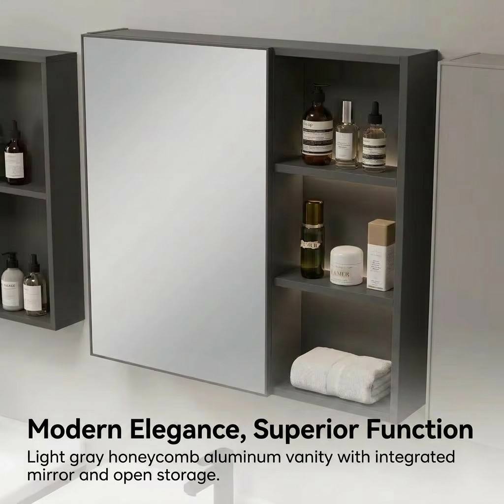 バスルームキャビネットモダンエコフレンドリー壁掛け式バスルー - Home Living Bathroom Vanity のレビューと価格