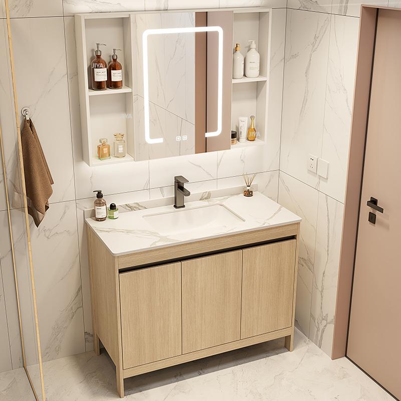 バスルームキャビネット   セラミック製洗面台とスマートミラ - Home Living Bathroom Vanity のレビューと価格