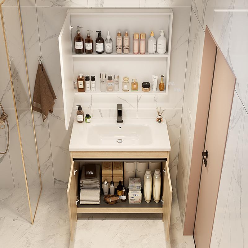 バスルームキャビネット   セラミック製洗面台とスマートミラ - Home Living Bathroom Vanity のレビューと価格