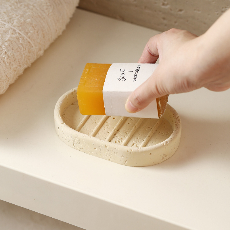 ベージュトラバーチンバスルームセット 天然大理石ソープディス - Zara Home Bathroom Set のレビューと価格