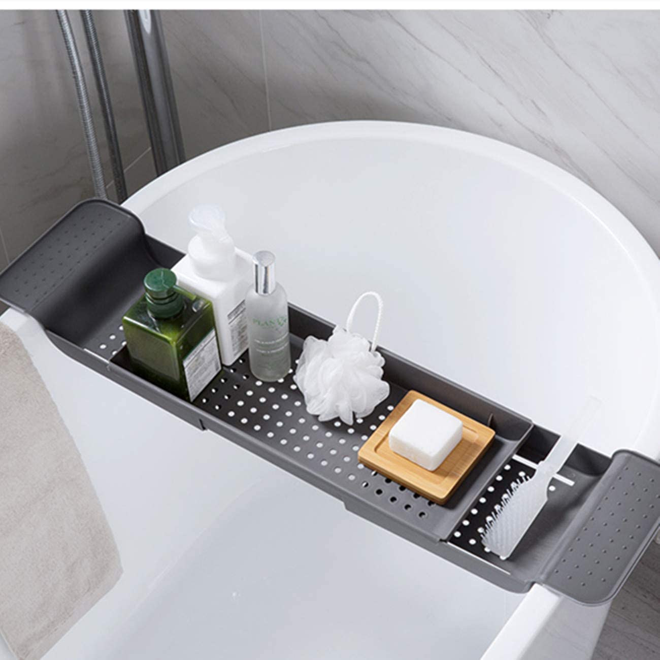 バスルーム用シェルフキャディートレイ、拡張可能な耐久性のある - Bath Caddy Tray のレビューと価格