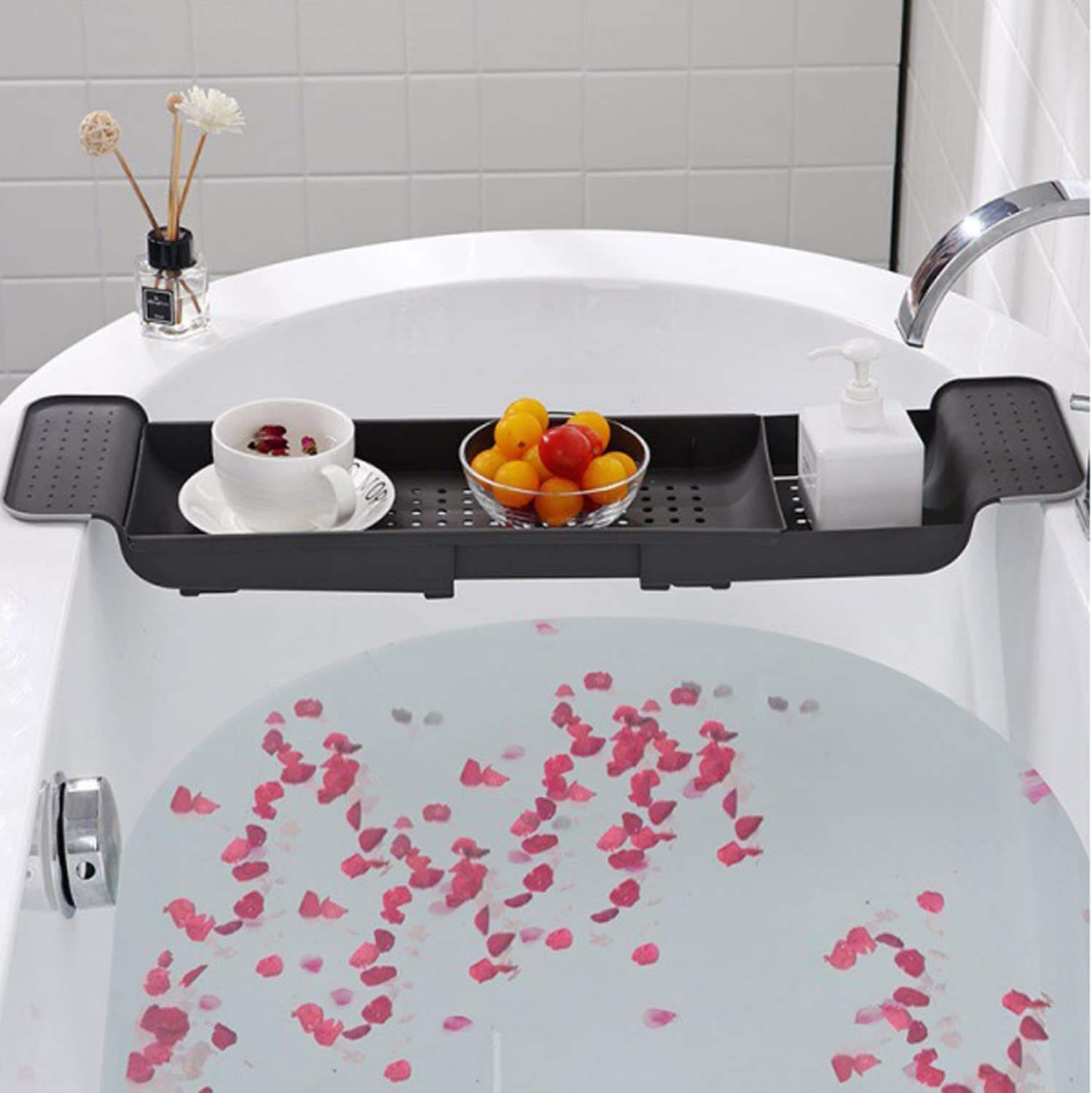バスルーム用シェルフキャディートレイ、拡張可能な耐久性のある - Bath Caddy Tray のレビューと価格