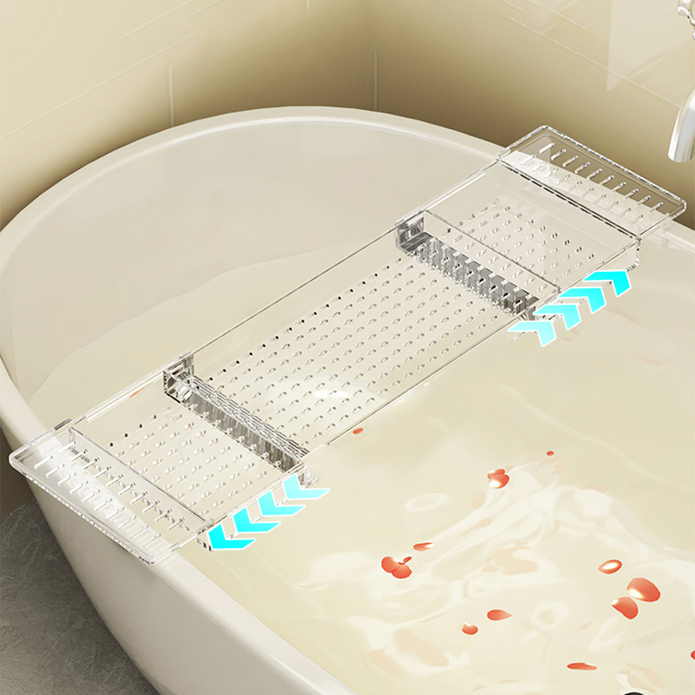 高級拡張式バスタブ - ワイン＆ブックホルダー付きキャディト - Bath Caddy Tray のレビューと価格